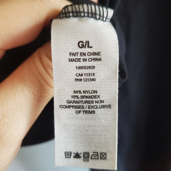 Garage Black Plunge Long Sleeve Top Size L Going out Club Party minimal basics - Picture 8 of 8